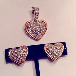 New Heart Pendant with Matching Earrings